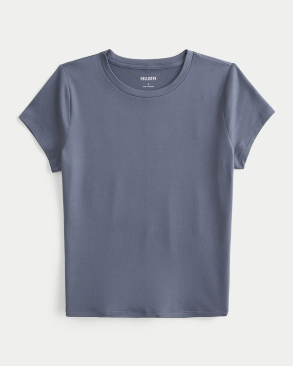 Seamless Fabric Crew Baby Tee, Grey Blue view 1