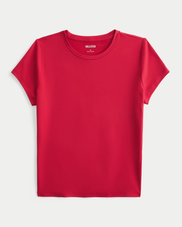Seamless Fabric Crew Baby Tee, Crimson view 1