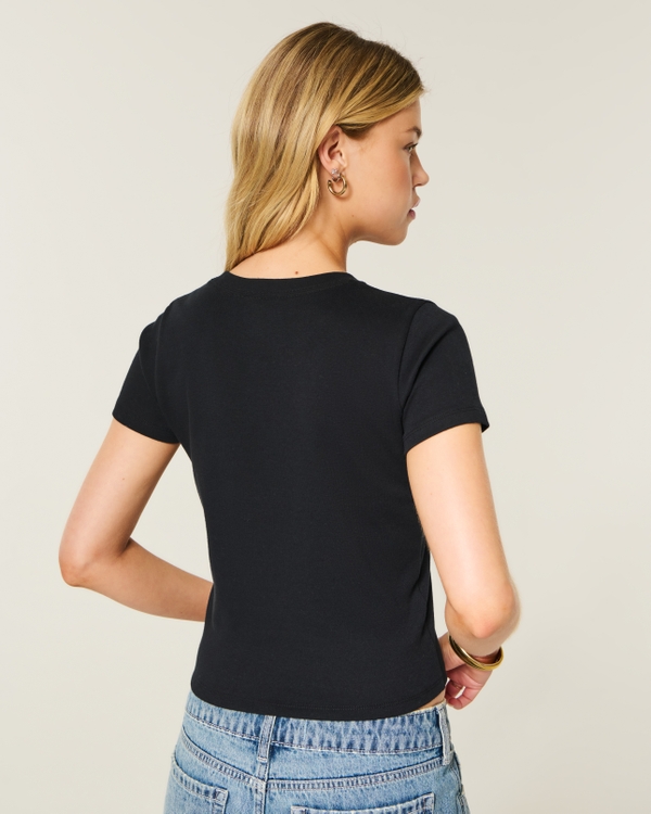 Cotton Crew Baby Tee, Black view 2