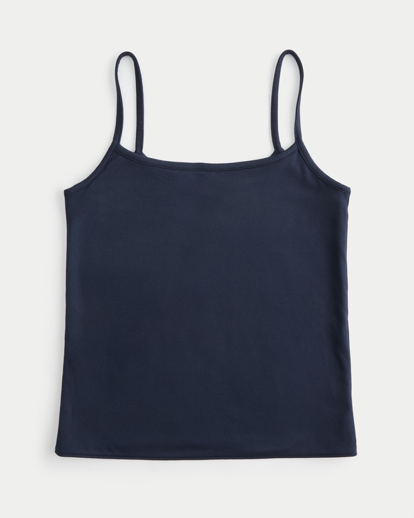 Camiseta de tirantes de tejido sin costuras Hollister Callie, Azul Marino view 1