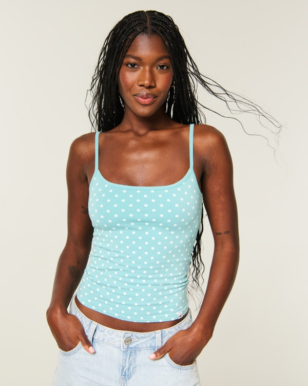 Hollister Callie Reversible Cami, Turquoise Dot view 1
