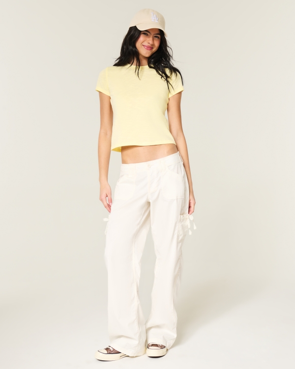 Slub Crew T-Shirt, Butter Yellow view 2