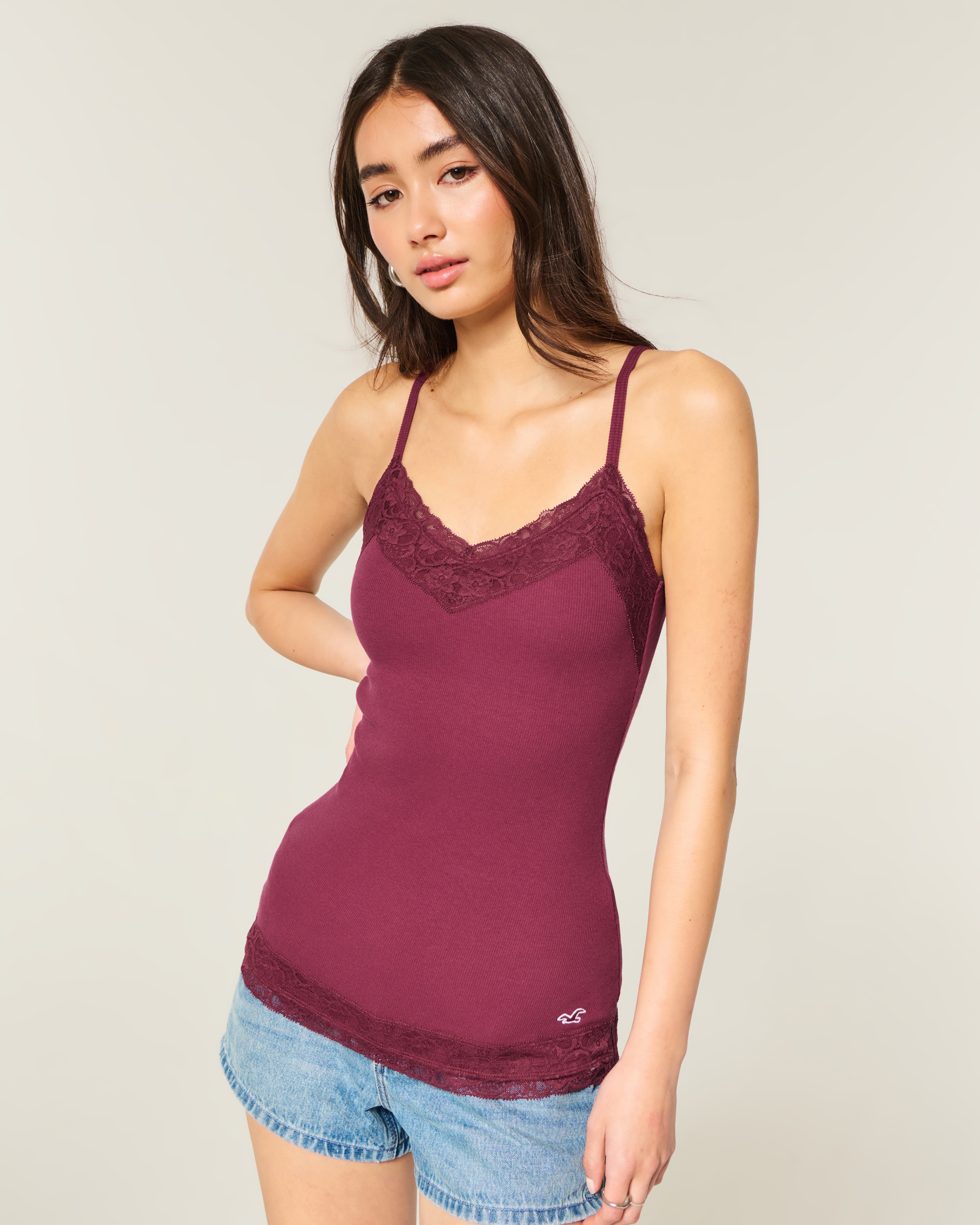 Lace Trim Layering Cami