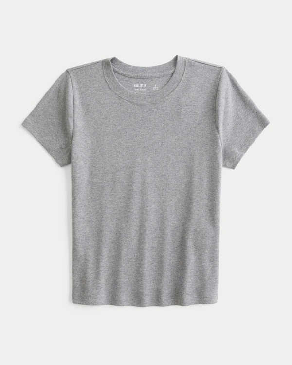 Cotton Crew Baby Tee, Heather Grey view 1