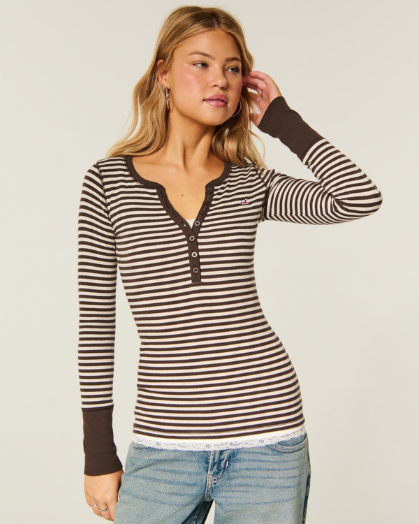 Icon Henley, Brown Stripe view 1