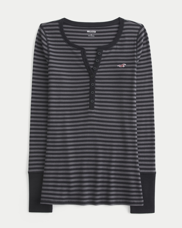 Icon Henley, Black Stripe view 1