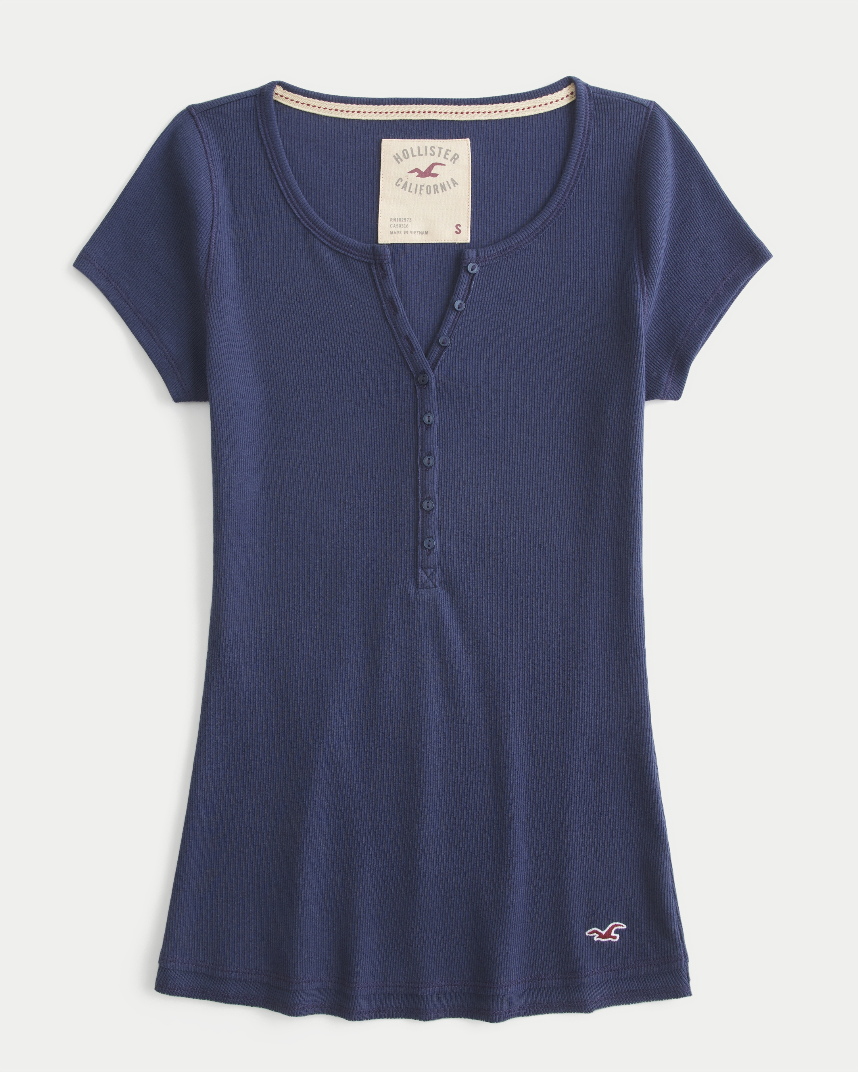 Short-Sleeve Rib Henley