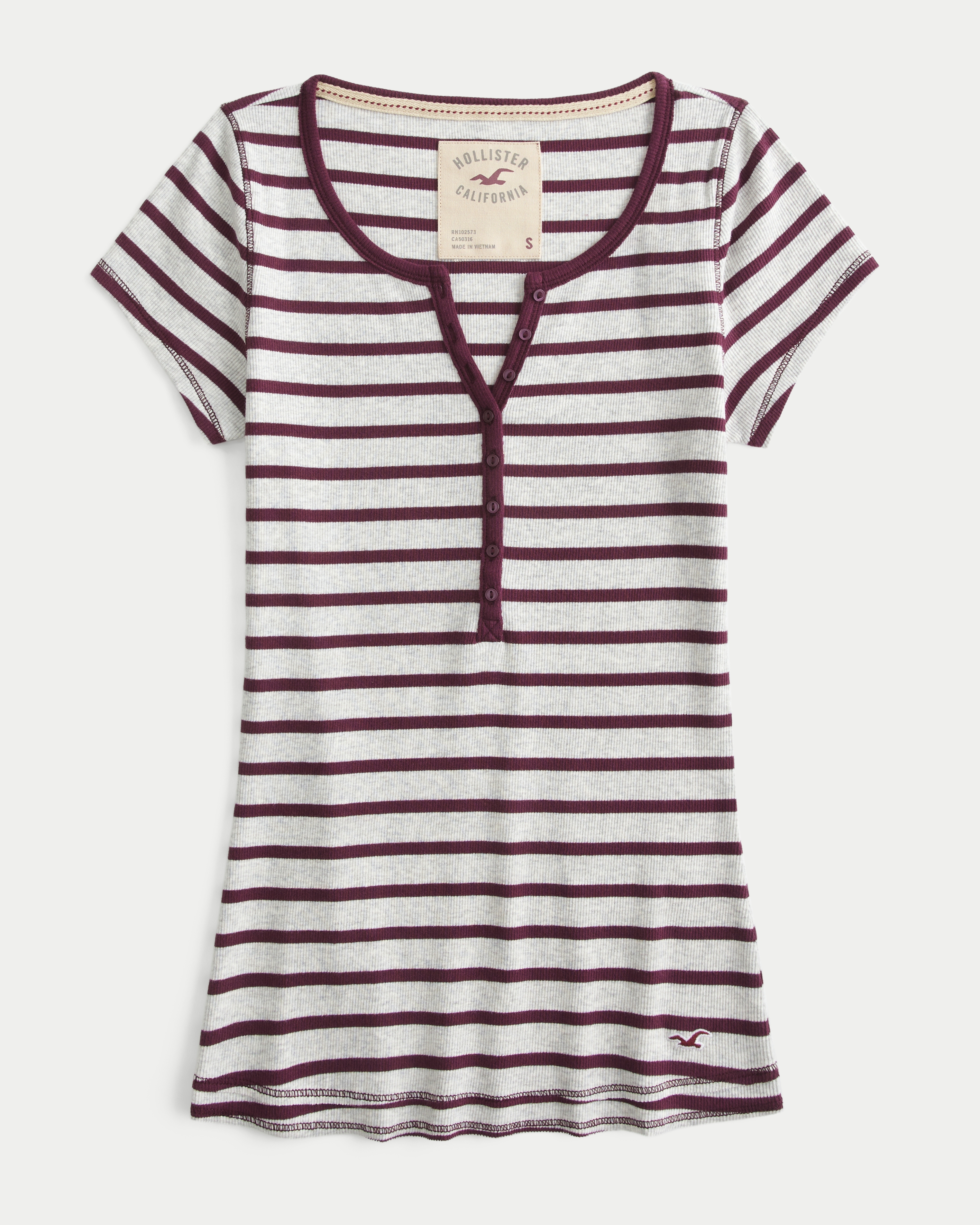 Short-Sleeve Rib Henley