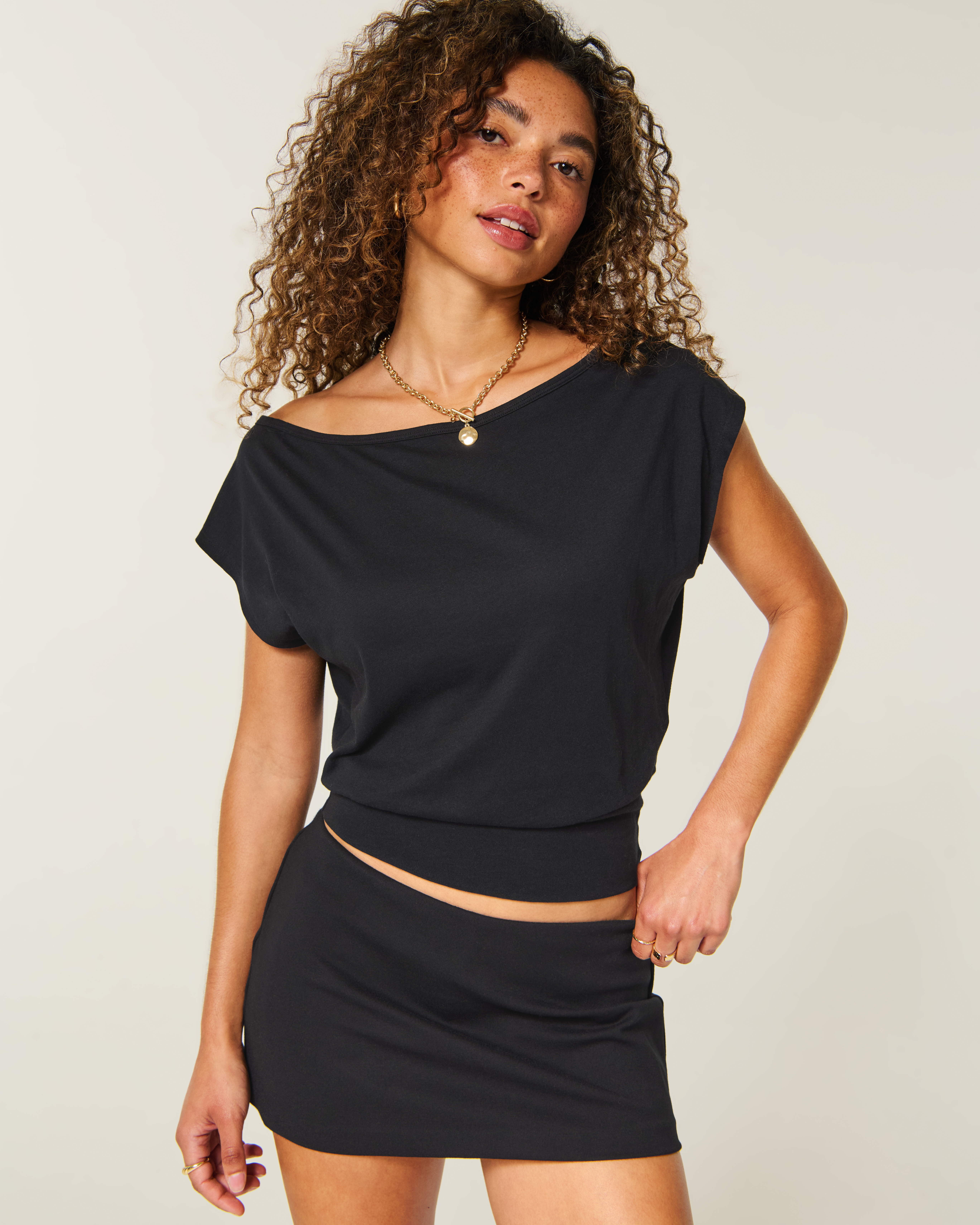 Off-the-Shoulder Short-Sleeve Dolman Top