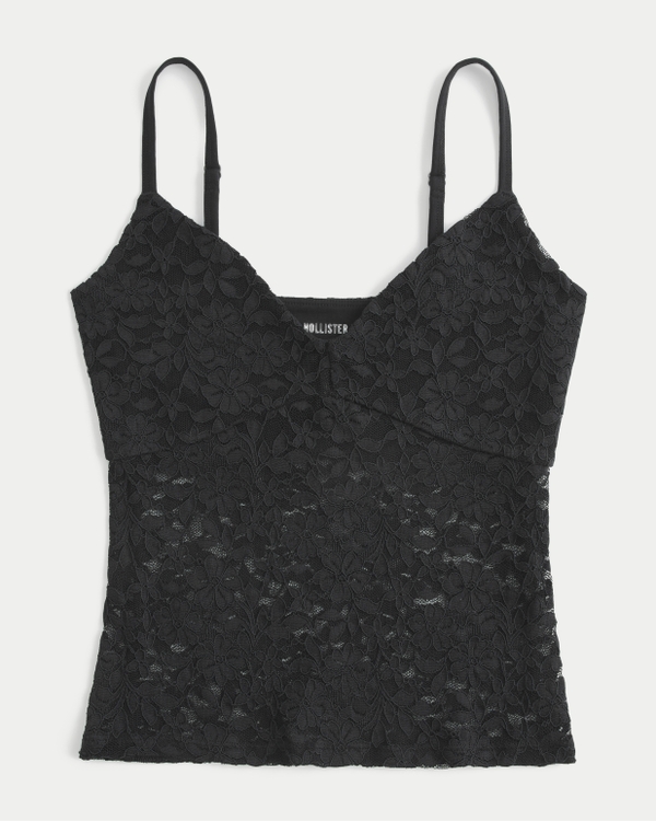 All-Over Lace Cami, Black view 1