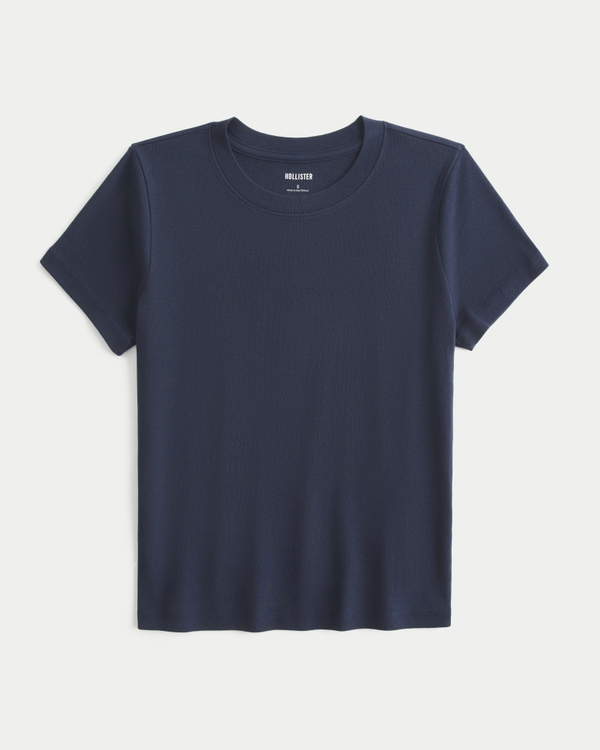 100% Cotton Crew Baby Tee, Navy Dd view 1