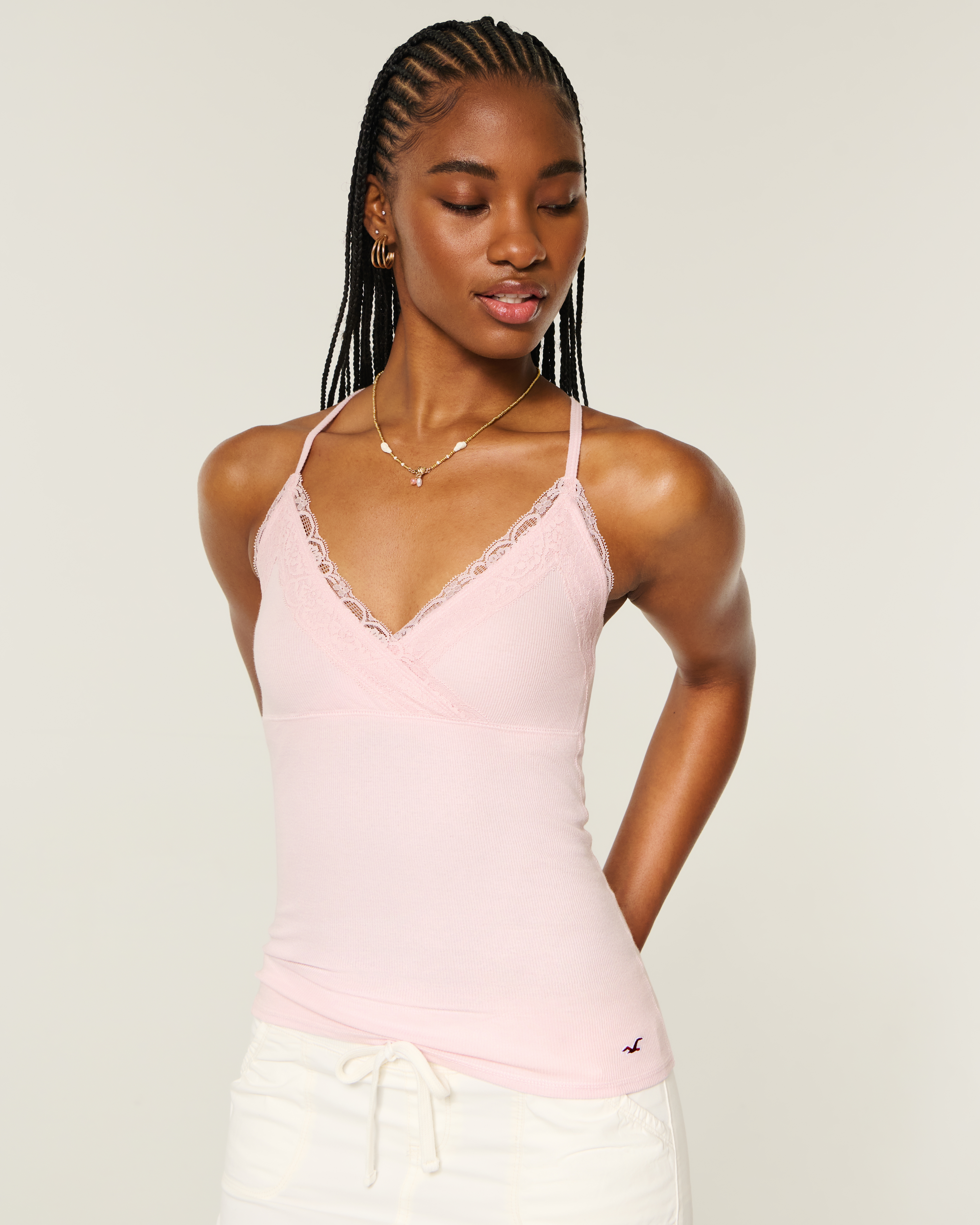Wrap Lace Trim Layering Cami