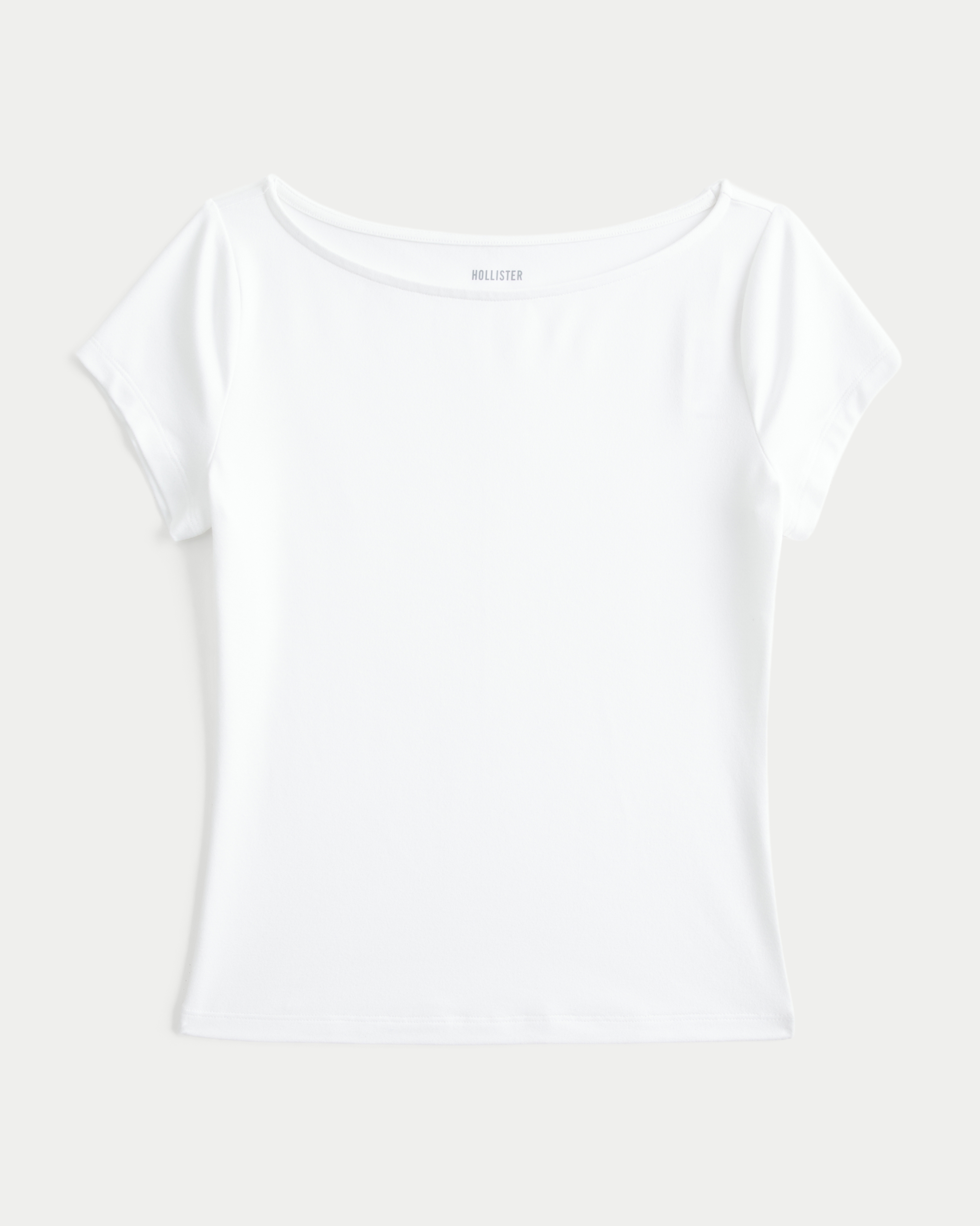 Soft Seamless Fabric Slash-Neck Top