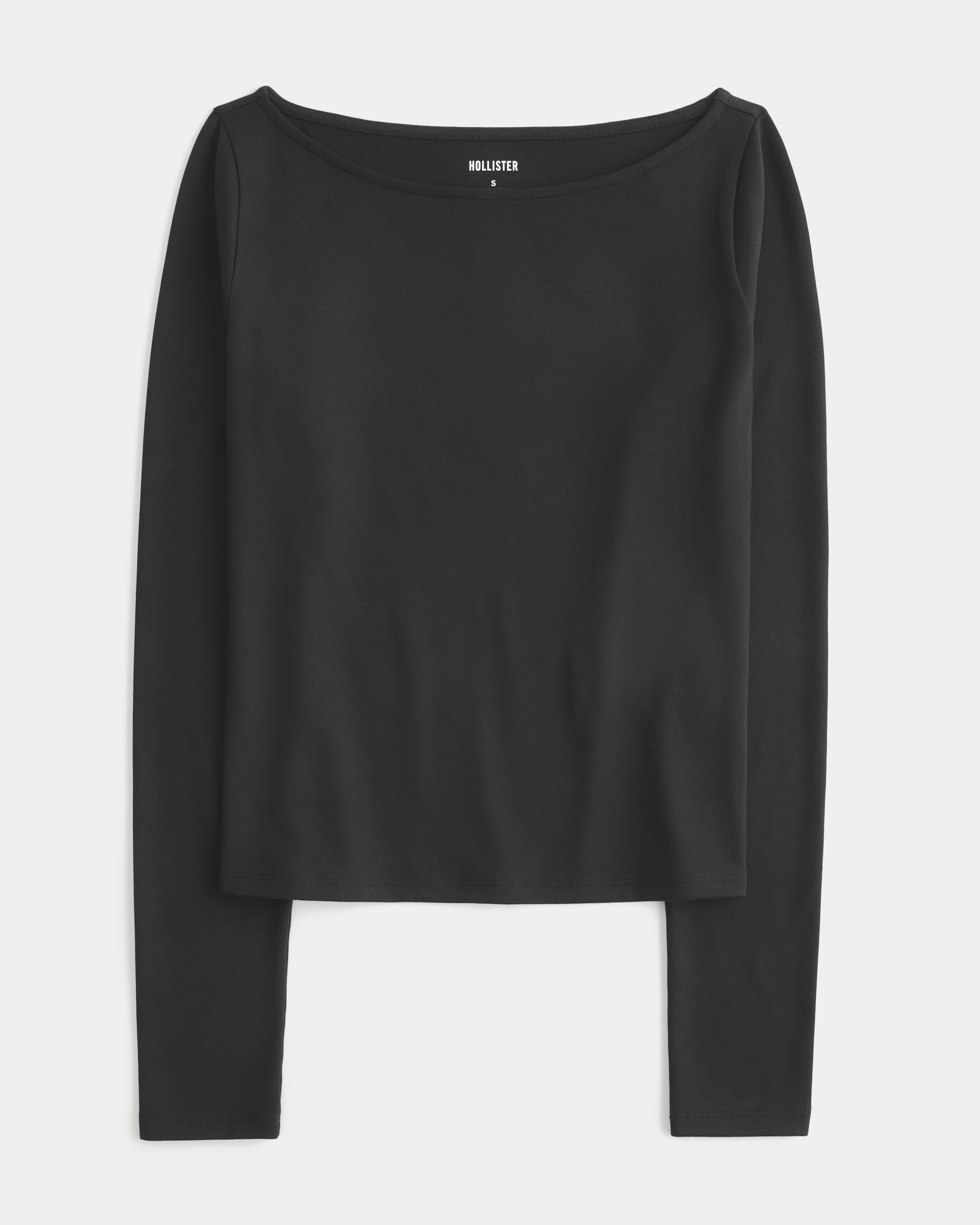 Soft Stretch Seamless Fabric Slash-Neck Top
