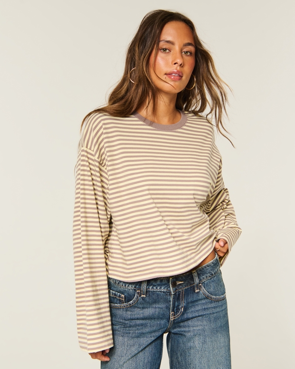 Boxy Long-Sleeve Crew T-Shirt