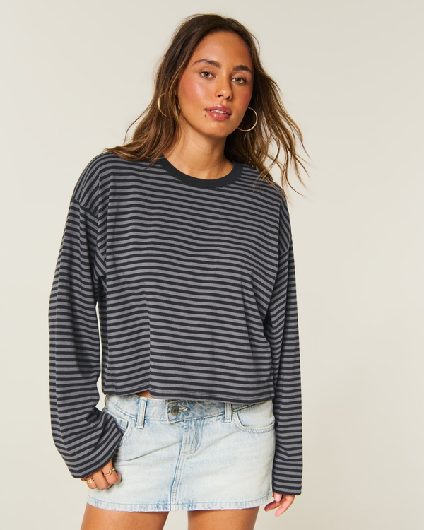 Boxy Long-Sleeve Crew T-Shirt