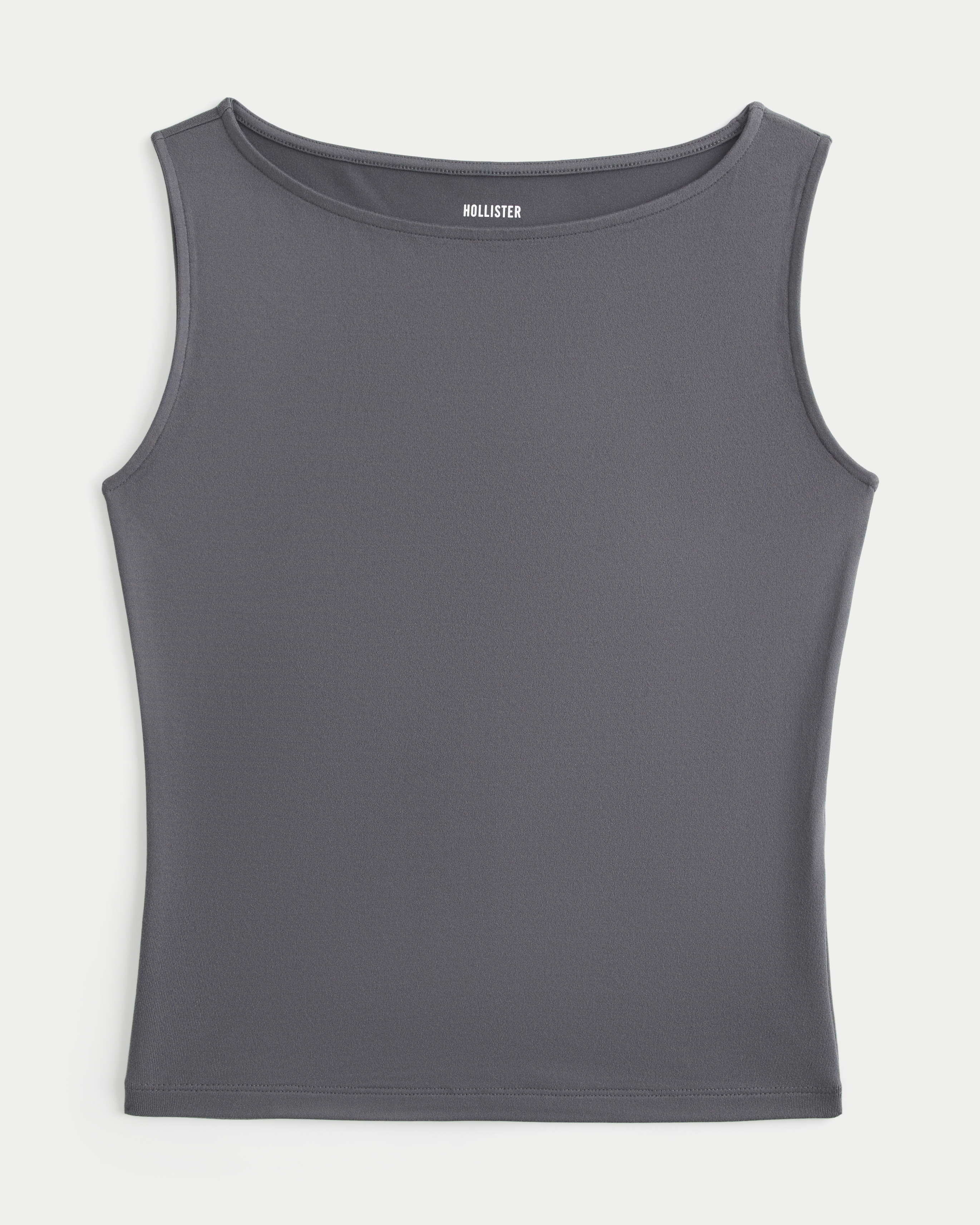 Smooth Seamless Fabric Slash-Neck Tank