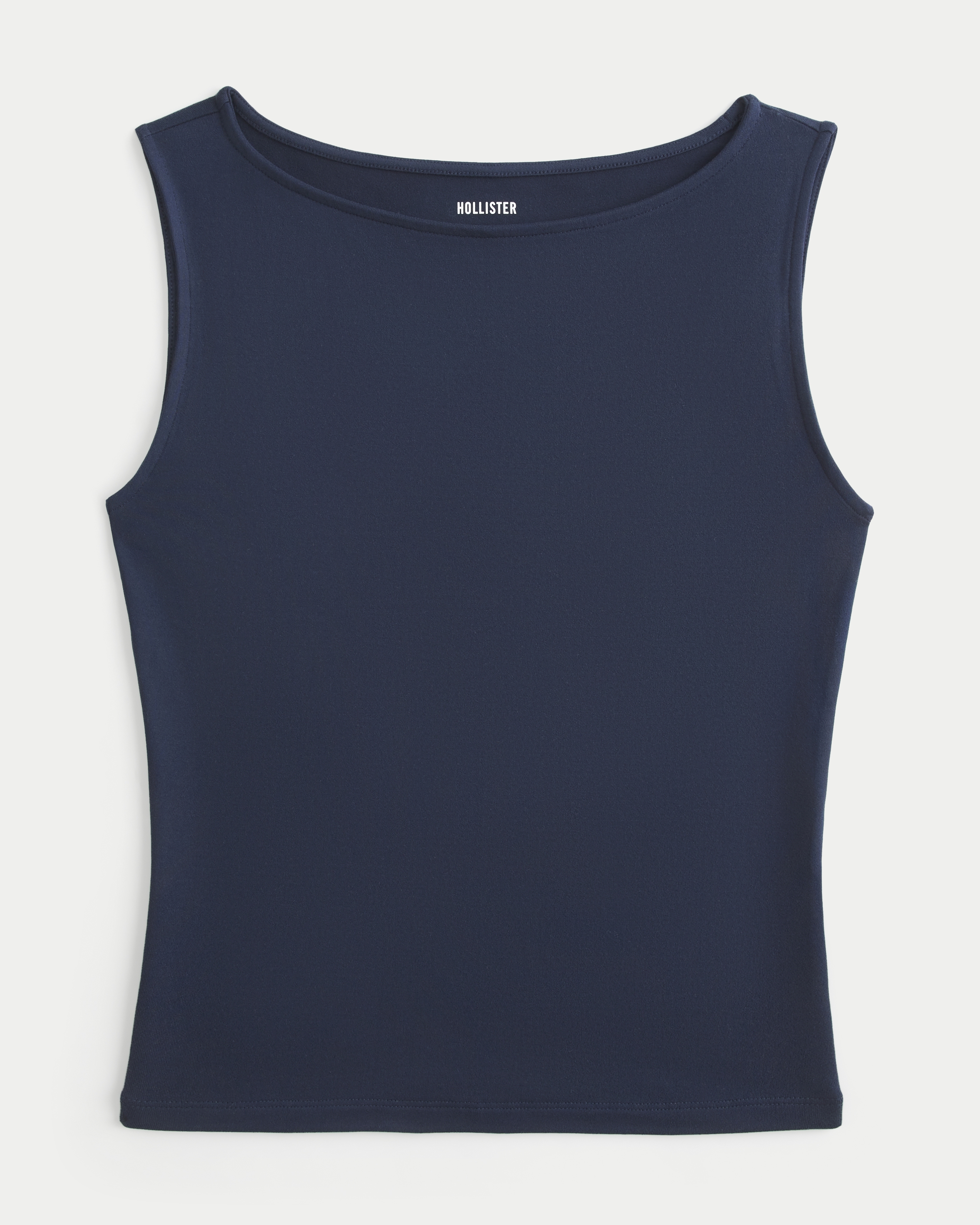 Soft Seamless Fabric Slash-Neck Tank