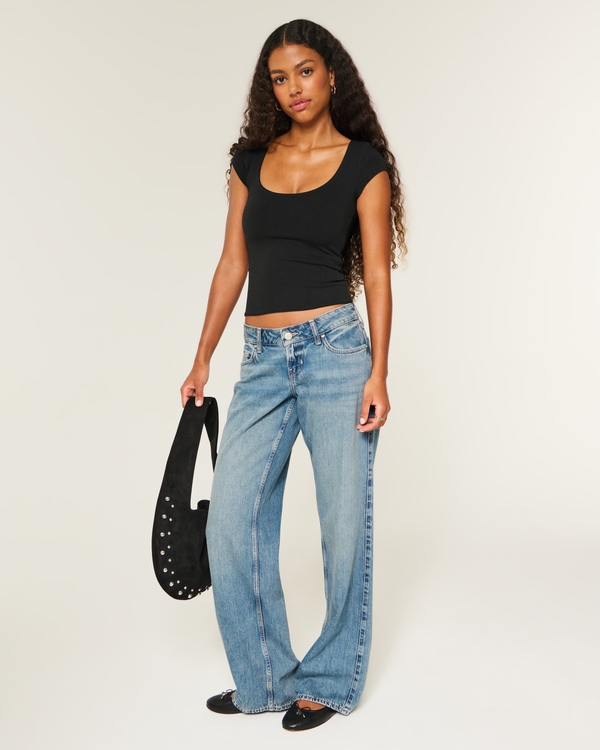 Must-Have Basics Scoop/Crew T-Shirt, Black view 2