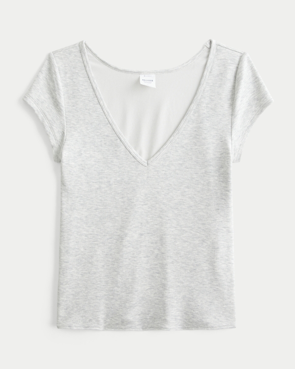 Hollister Must-Have Basic Reversible V-Neck/Slash-Neck T-Shirt