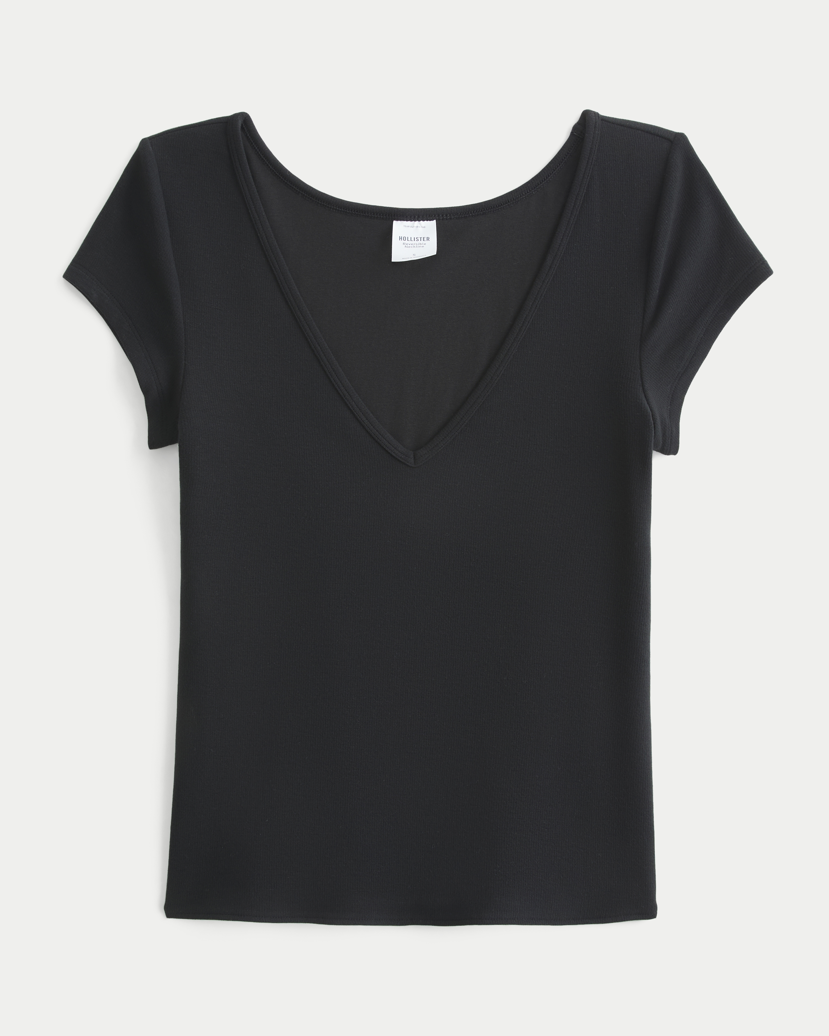 Must-Have Basic Reversible V-Neck/Slash-Neck T-Shirt