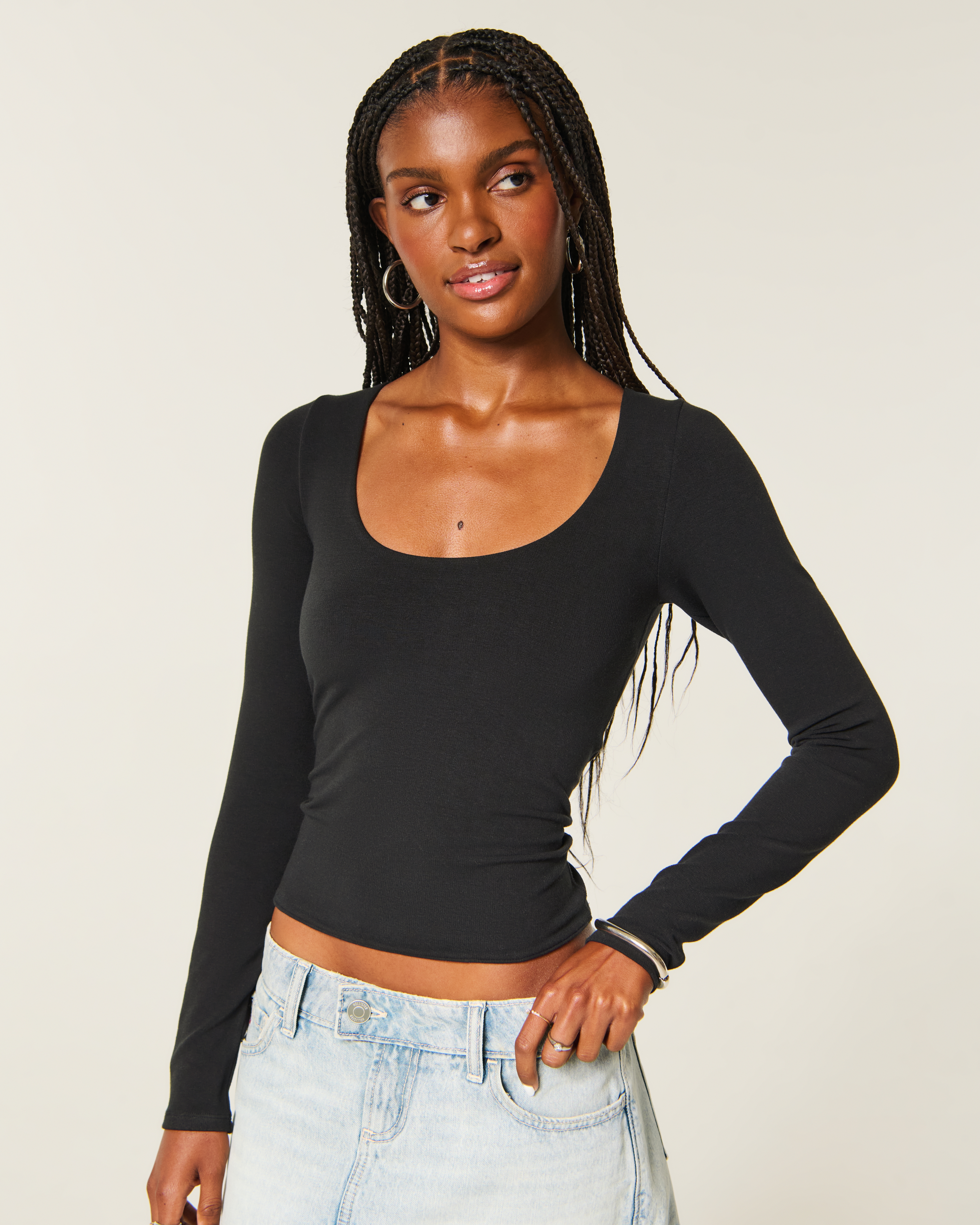 Long-Sleeve Scoop T-Shirt