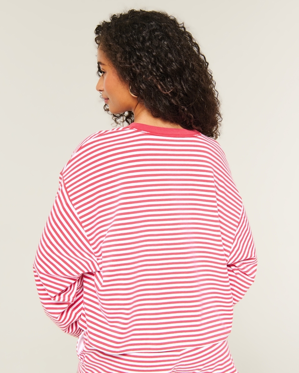 Easy Crew Long-Sleeve Top, Red Stripe view 2