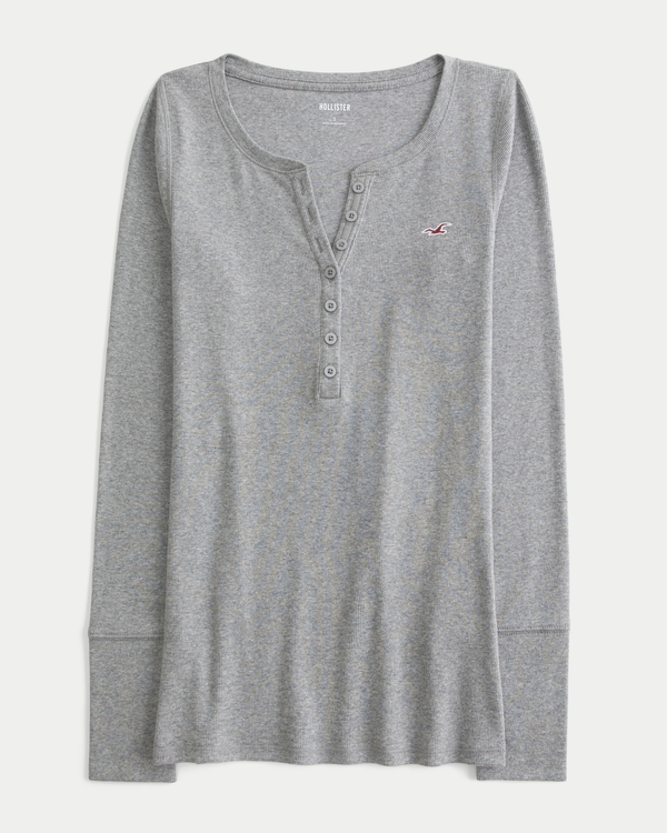 Icon Henley, Heather Grey view 1