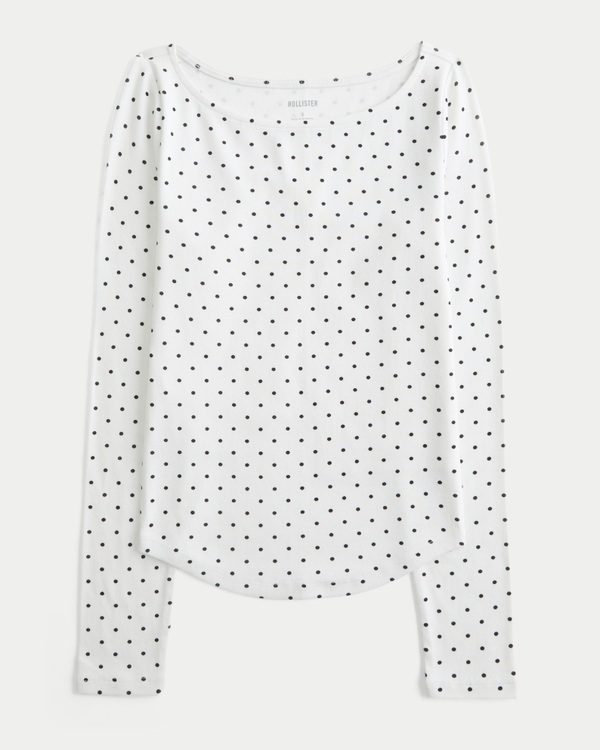 Long-Sleeve Slash-Neck Baby Tee