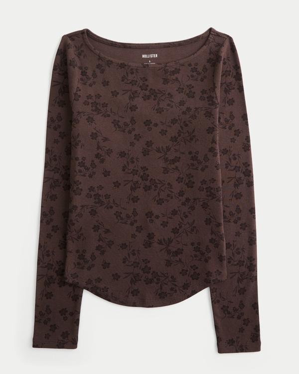Long-Sleeve Slash-Neck Baby Tee