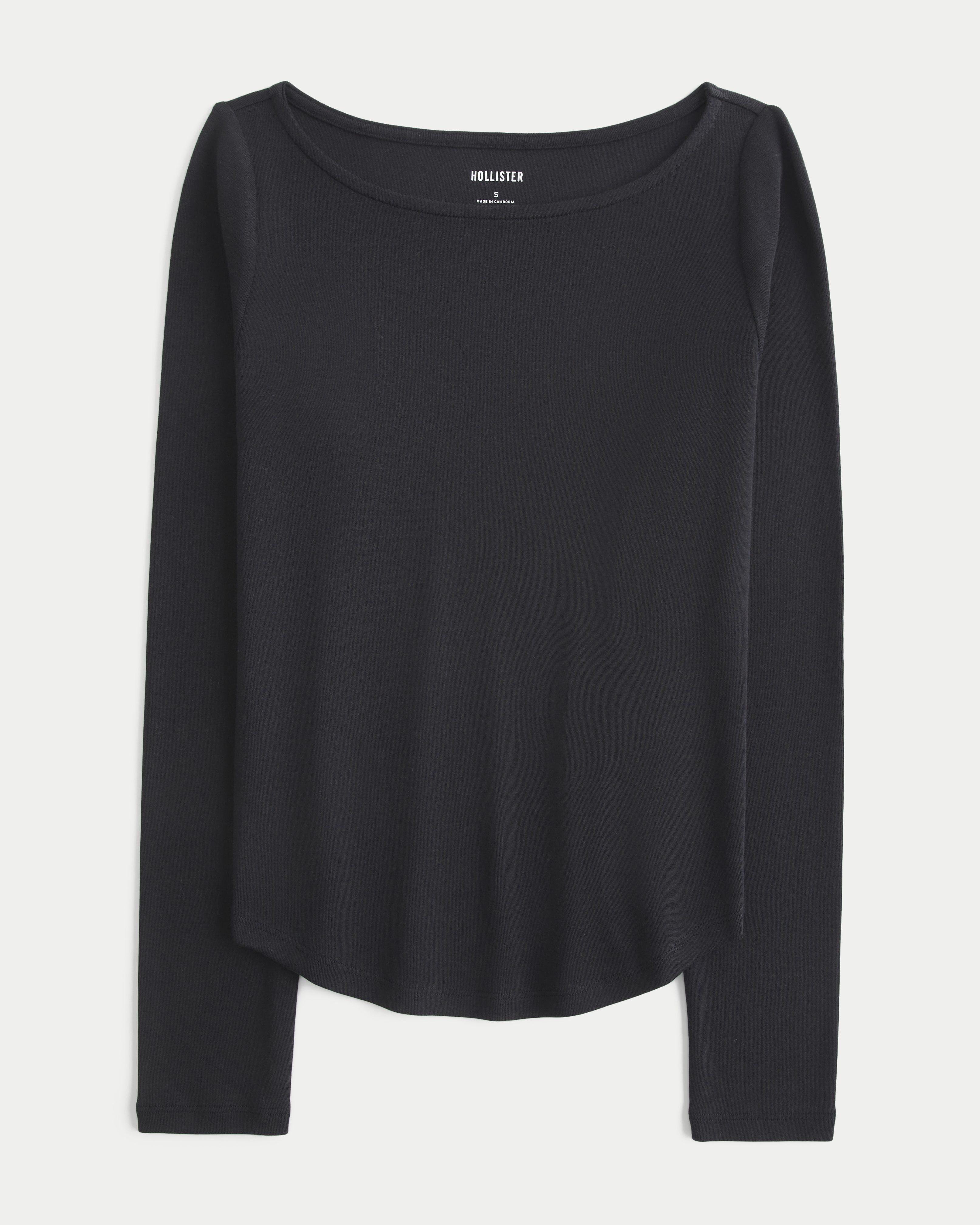 Long-Sleeve Slash-Neck Baby Tee