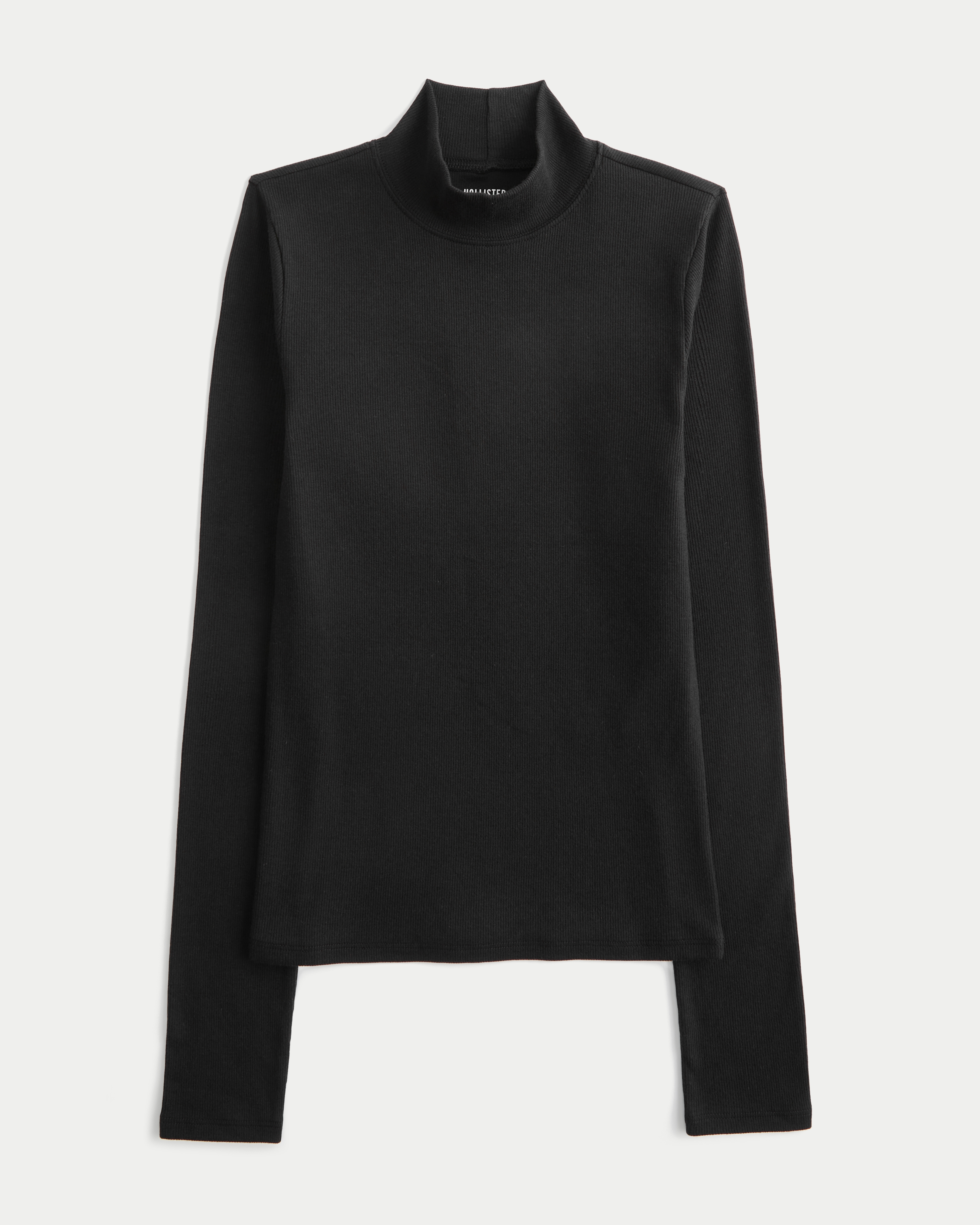 Long-Sleeve Mock-Neck Top