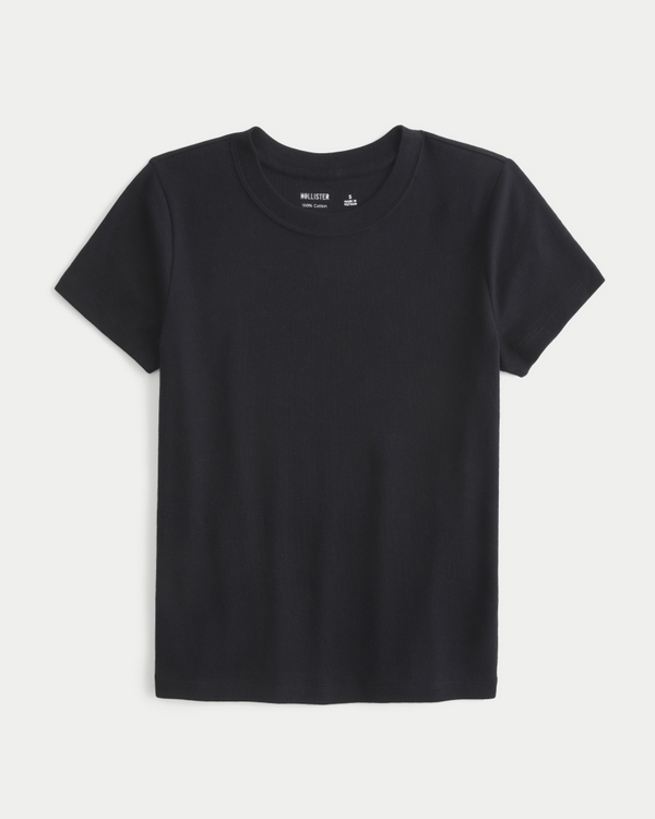 Cotton Crew Baby Tee, Black view 1