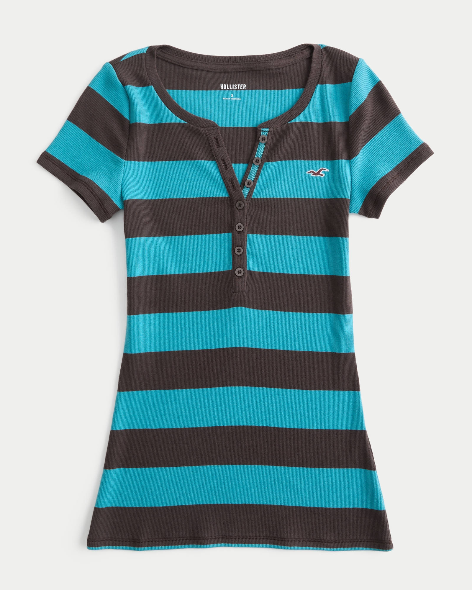 Women's Short-Sleeve Icon Henley | Women's Tops | HollisterCo.com