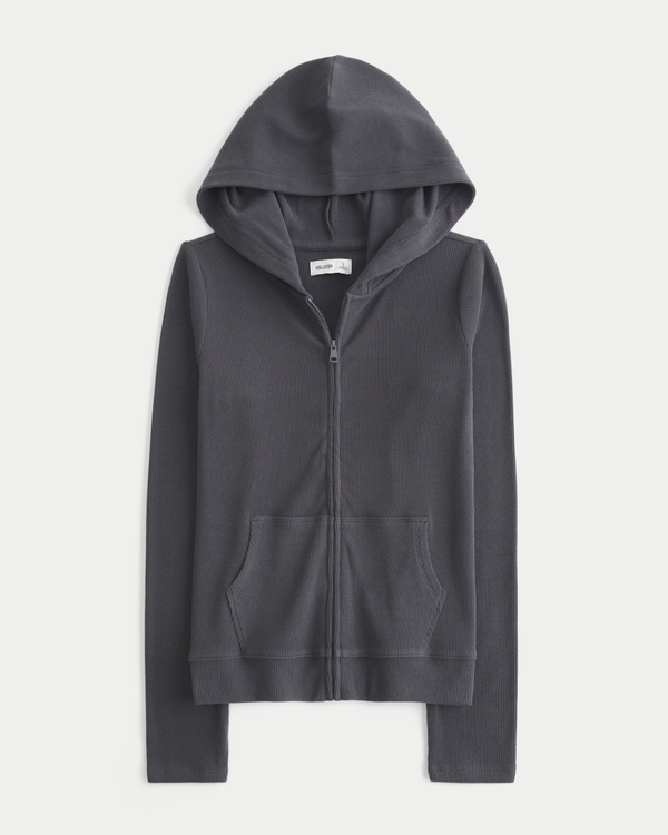 Seamless Fabric Zip-Up Hoodie