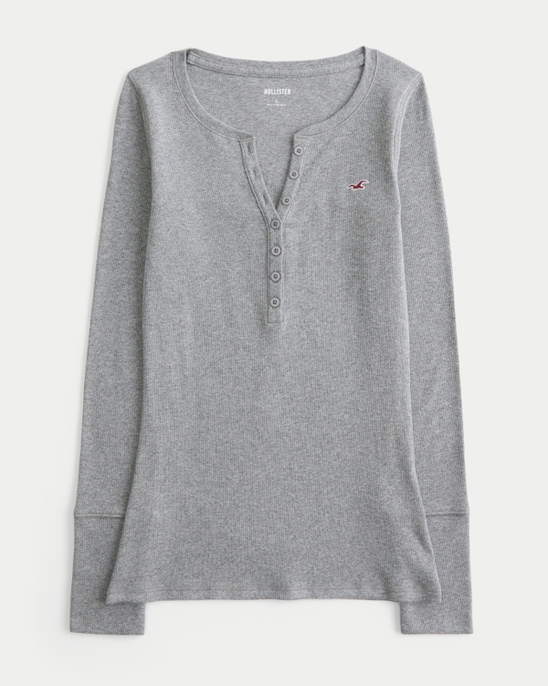Icon Henley, Heather Grey view 1