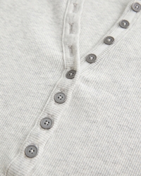 Ribbed Short-Sleeve Henley