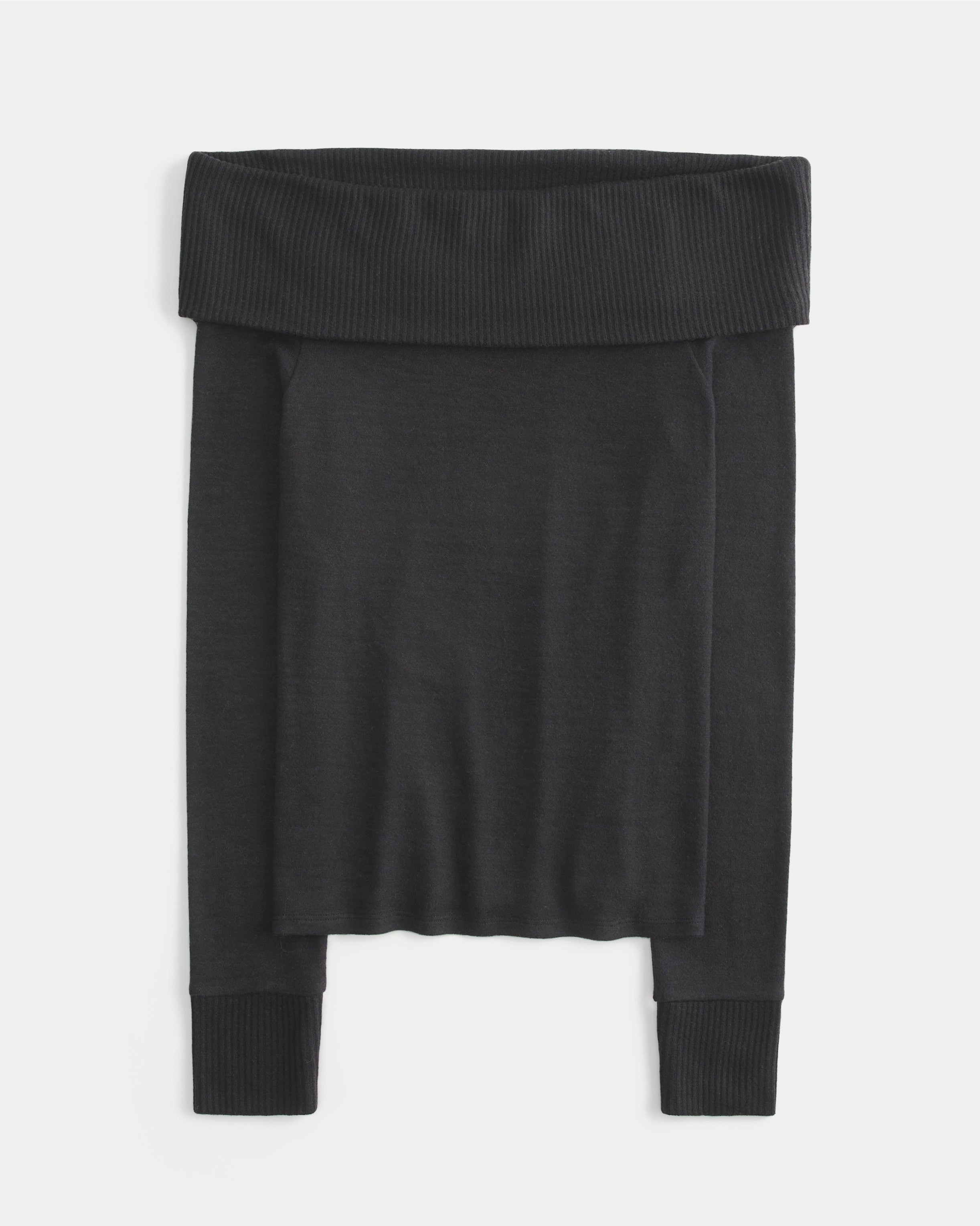 Long-Sleeve Foldover Off-the-Shoulder Top