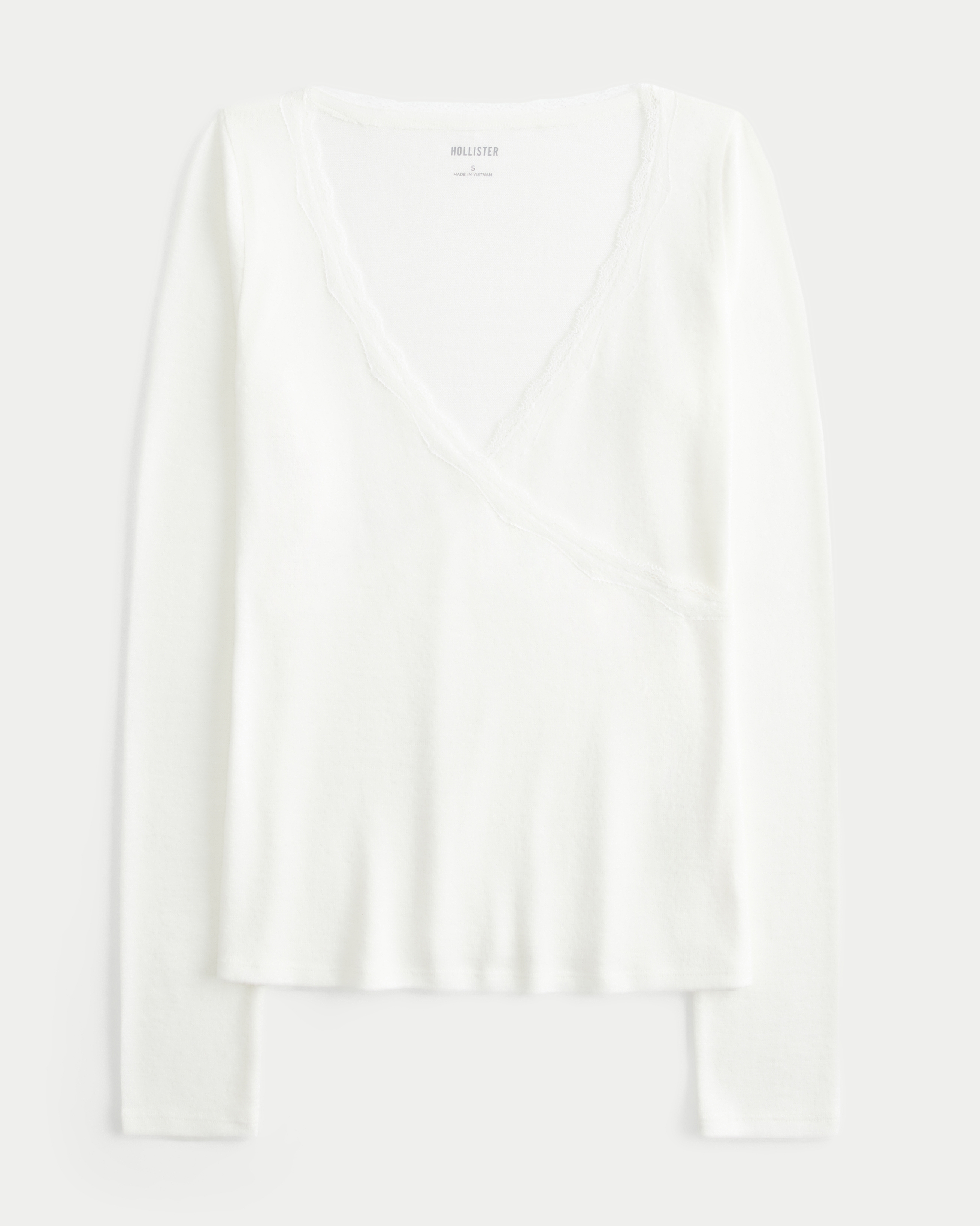 Long-Sleeve Wrap-Front Top