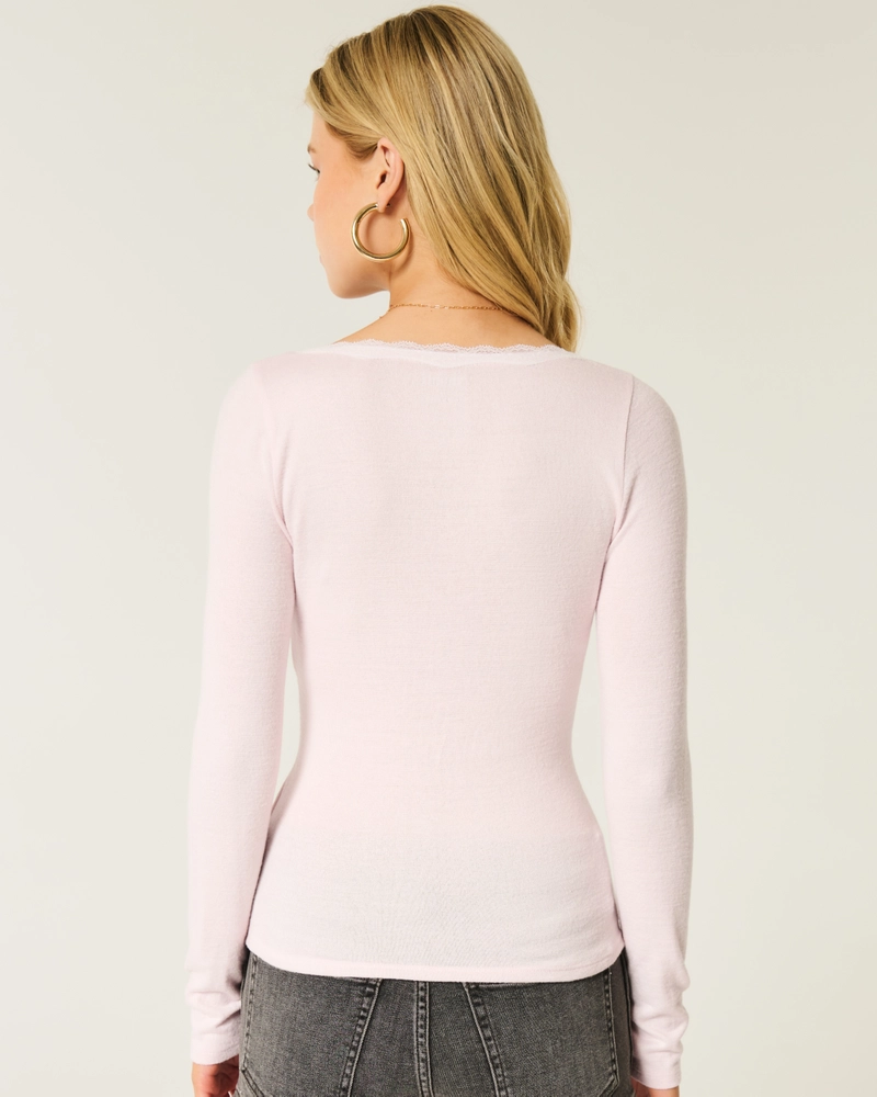 Long-Sleeve Wrap-Front Top