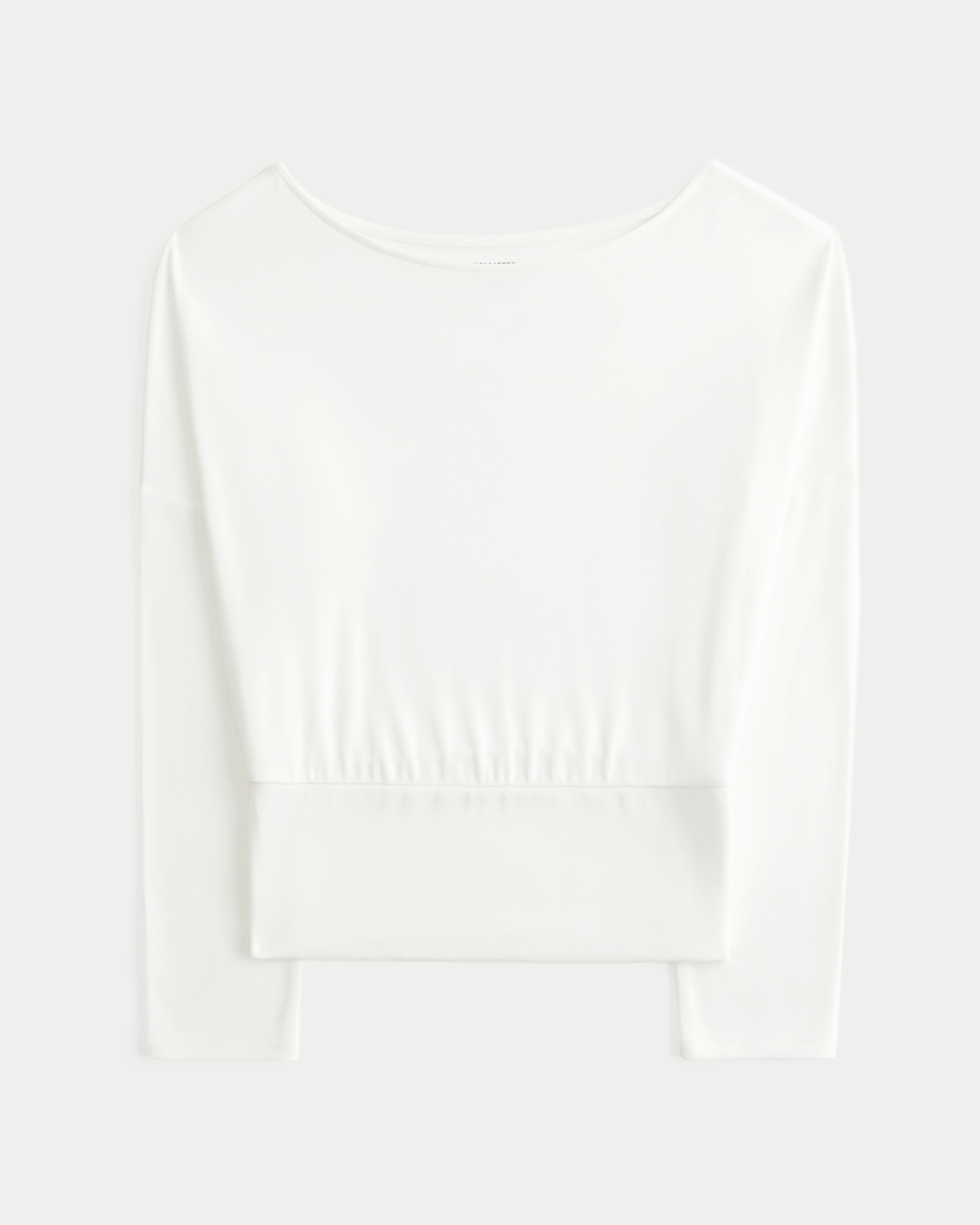 Easy Banded Slash-Neck Top