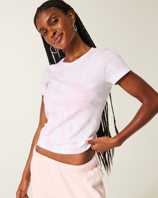 Crew Baby Tee, Pink Tie Dye view 1