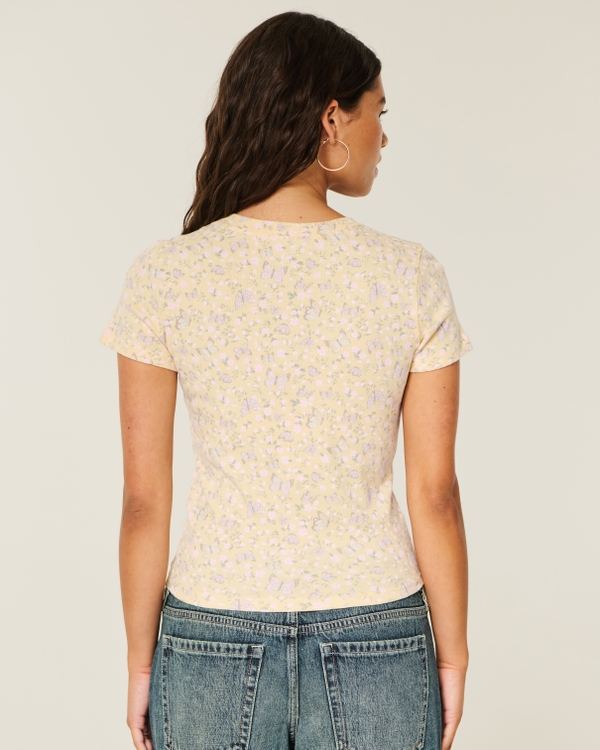 Crew Baby Tee, Butter Yellow Pattern view 2