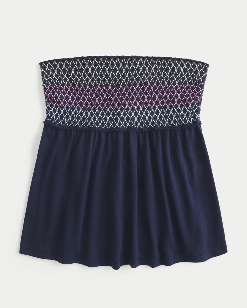 Easy Strapless Smocked Babydoll Top