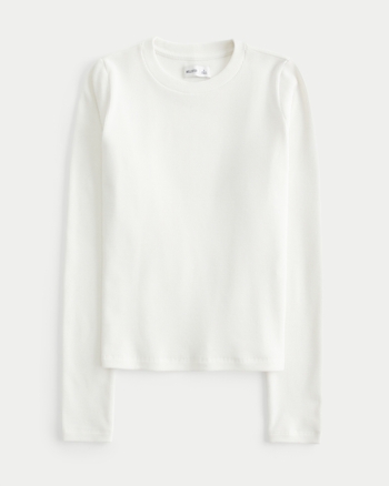 Women's Cozy Ribbed Seamless Fabric LongSleeve Top Women's Tops