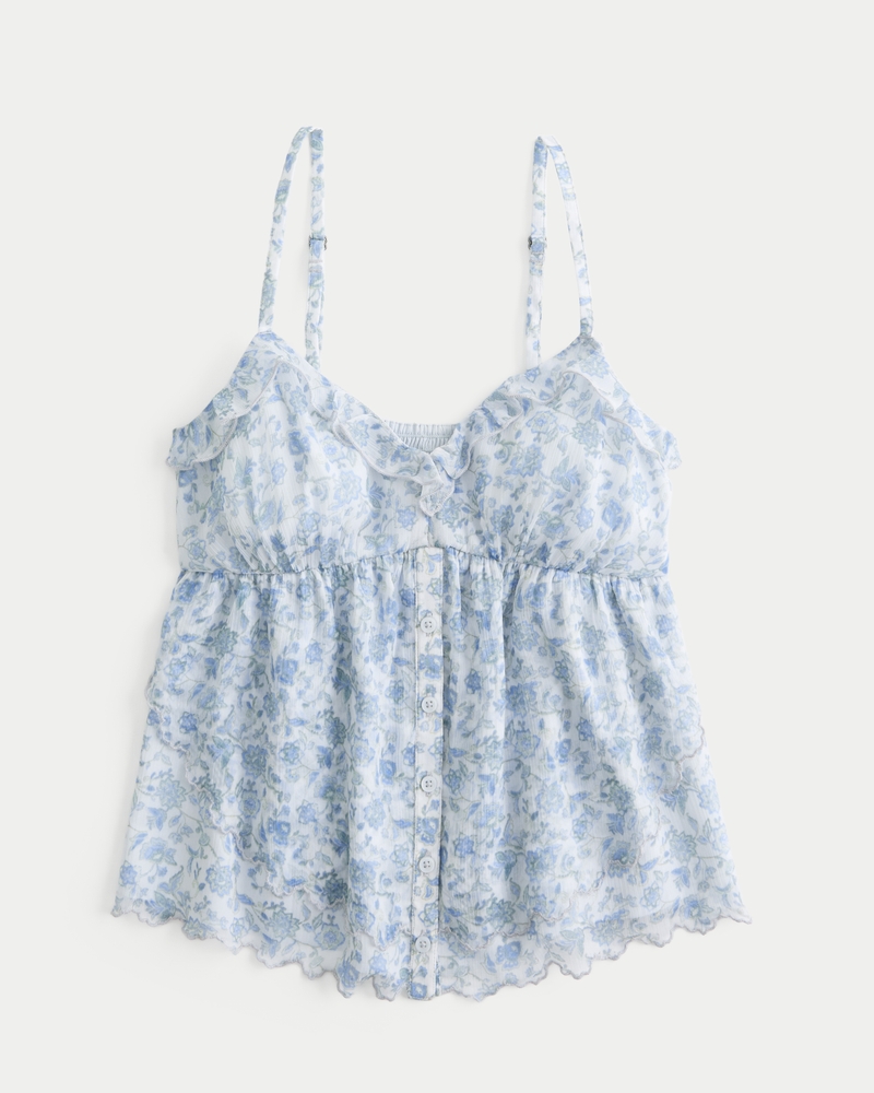 EASY CRINKLE CHIFFON BABYDOLL TOP