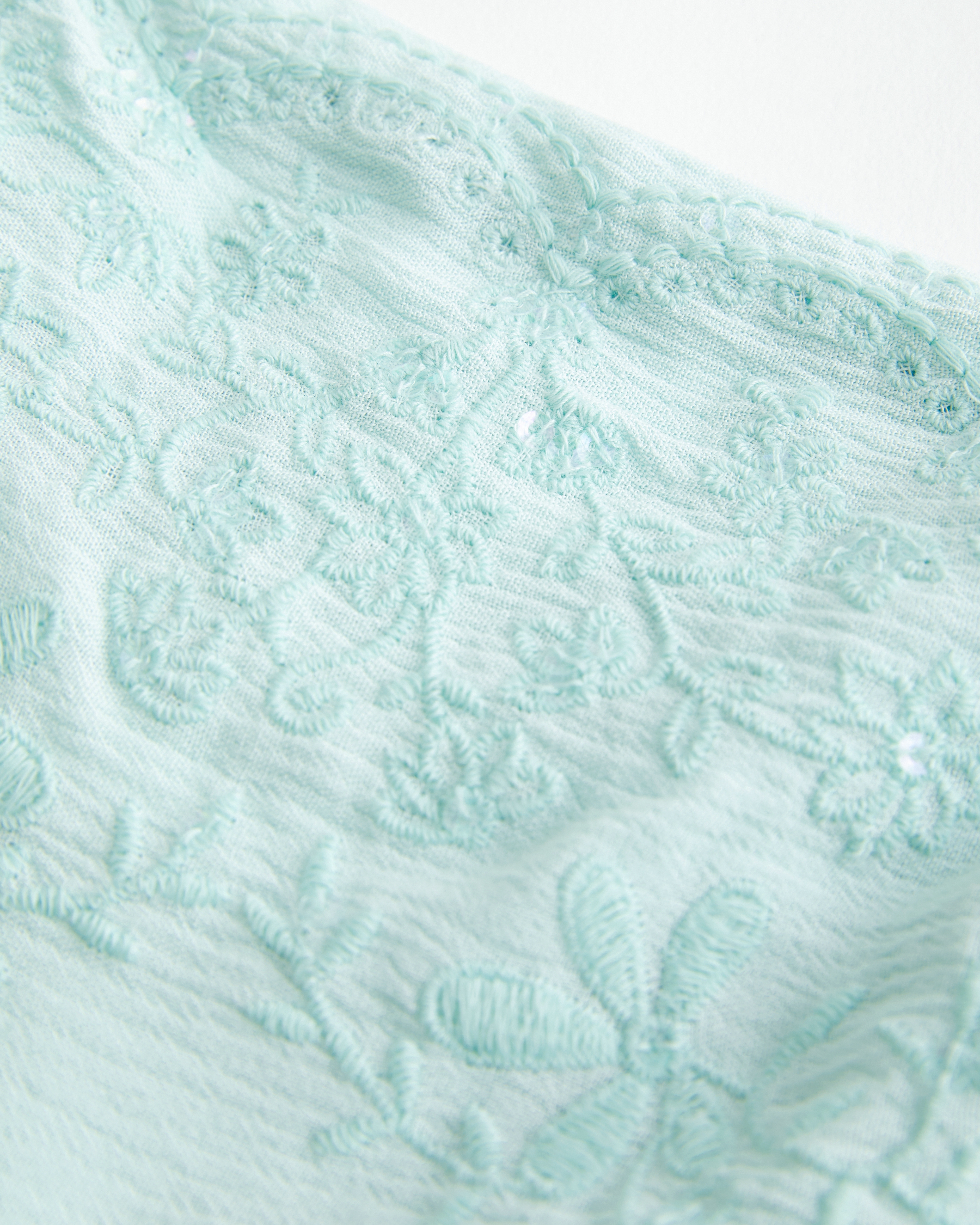 Sequin Embroidered Bust Tunic Top
