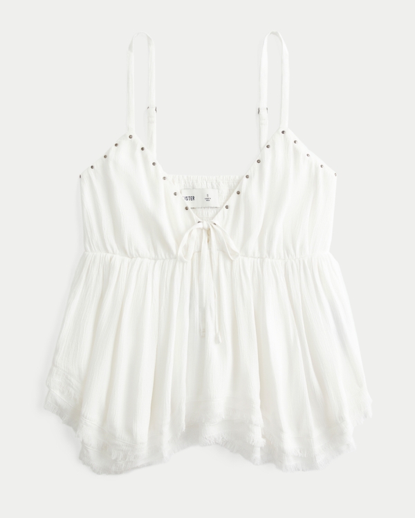 Easy Studded Babydoll Top