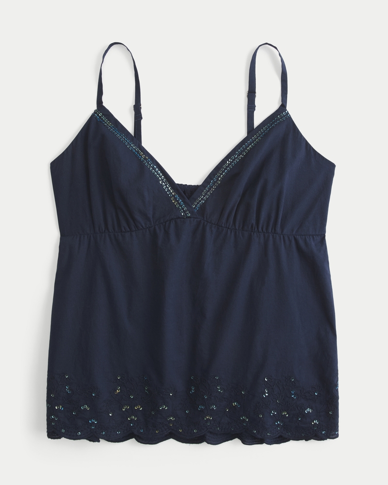 Linen-Blend Tie-Front Peplum Top
