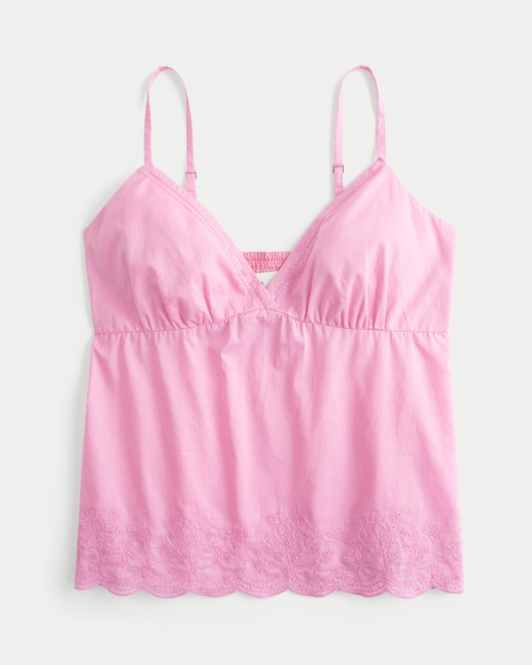 Shimmer Embroidered Babydoll Top